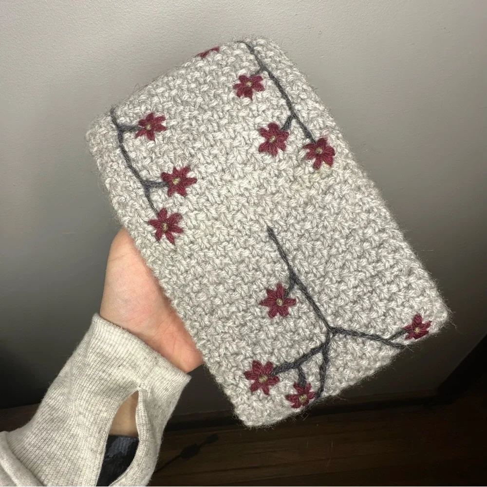Handmade Alpaca Sakura Flower Headband Ear Warmer